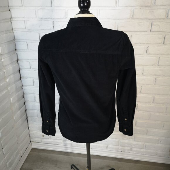 Joe Fresh Ladies Size XS Black Corduroy Button Front & Cuffs Shirt - Picture 2 of 11